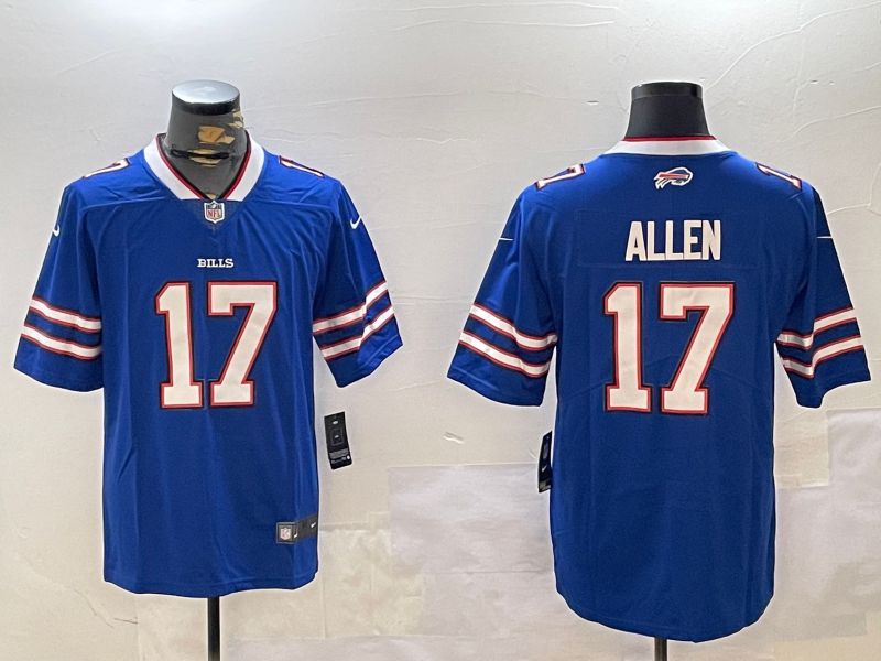 Men Buffalo Bills #17 Allen Blue Second generation 2024 Nike Limited NFL Jersey style 1